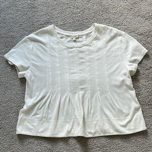 Pilcro Cream Boxy Short Sleeve T-Shirt